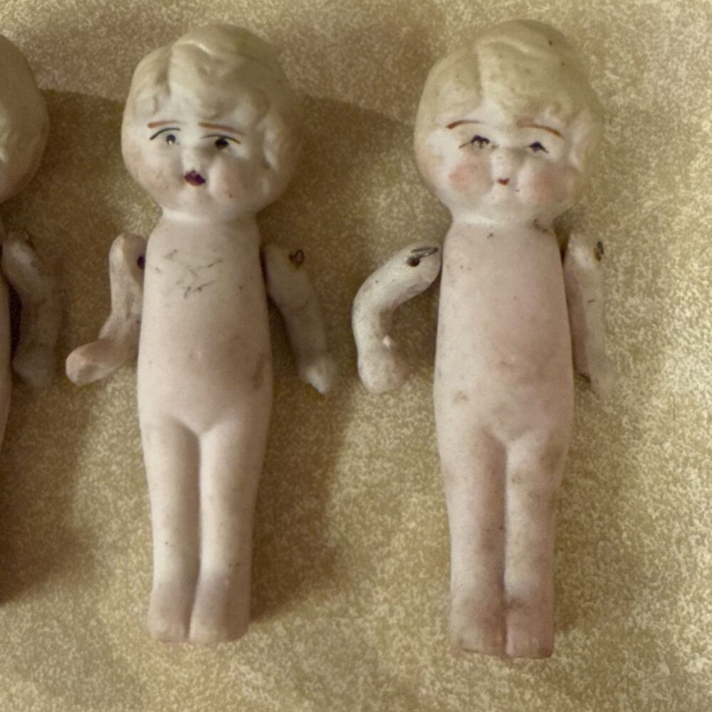 Vintage Occupied Japan Bisque Porcelain Doll Dolls Mini Figurines Jointed Lot 5 - Picture 4 of 14
